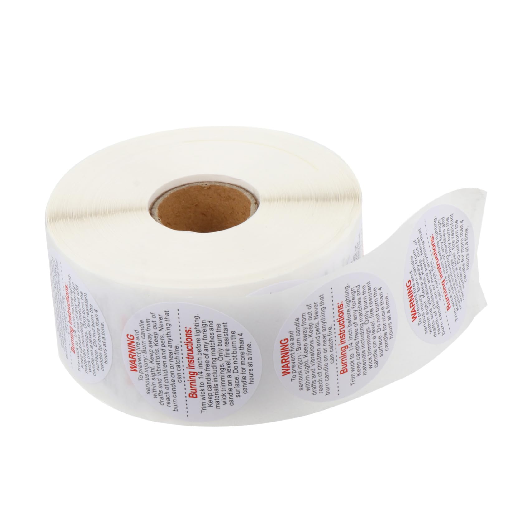 LALAFINA Candle Warning Stickers - 500 Pack, Waterproof PVC, 1.1x1.1 Inch, Easy Peel & Apply
