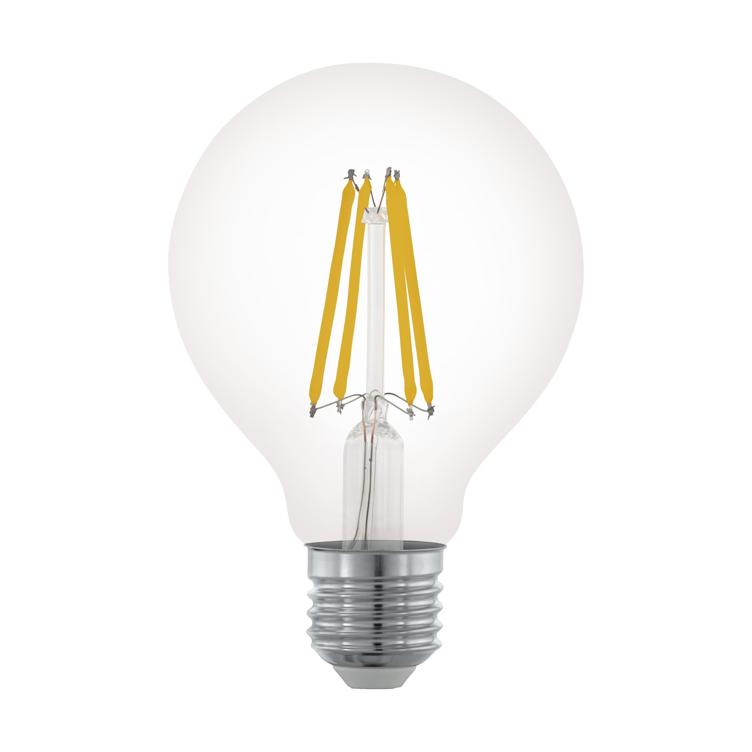 Eglo Warm White, 806 Lumens Led Filament Light Bulb, Dimmable E27 Globe For Retro Lighting, 7.5 Watt (Equivalent To 60 Watt), 806 Lumen, Warm White Glow, 2700 Kelvin, G80 Edison Lamp, Ø 3.1"