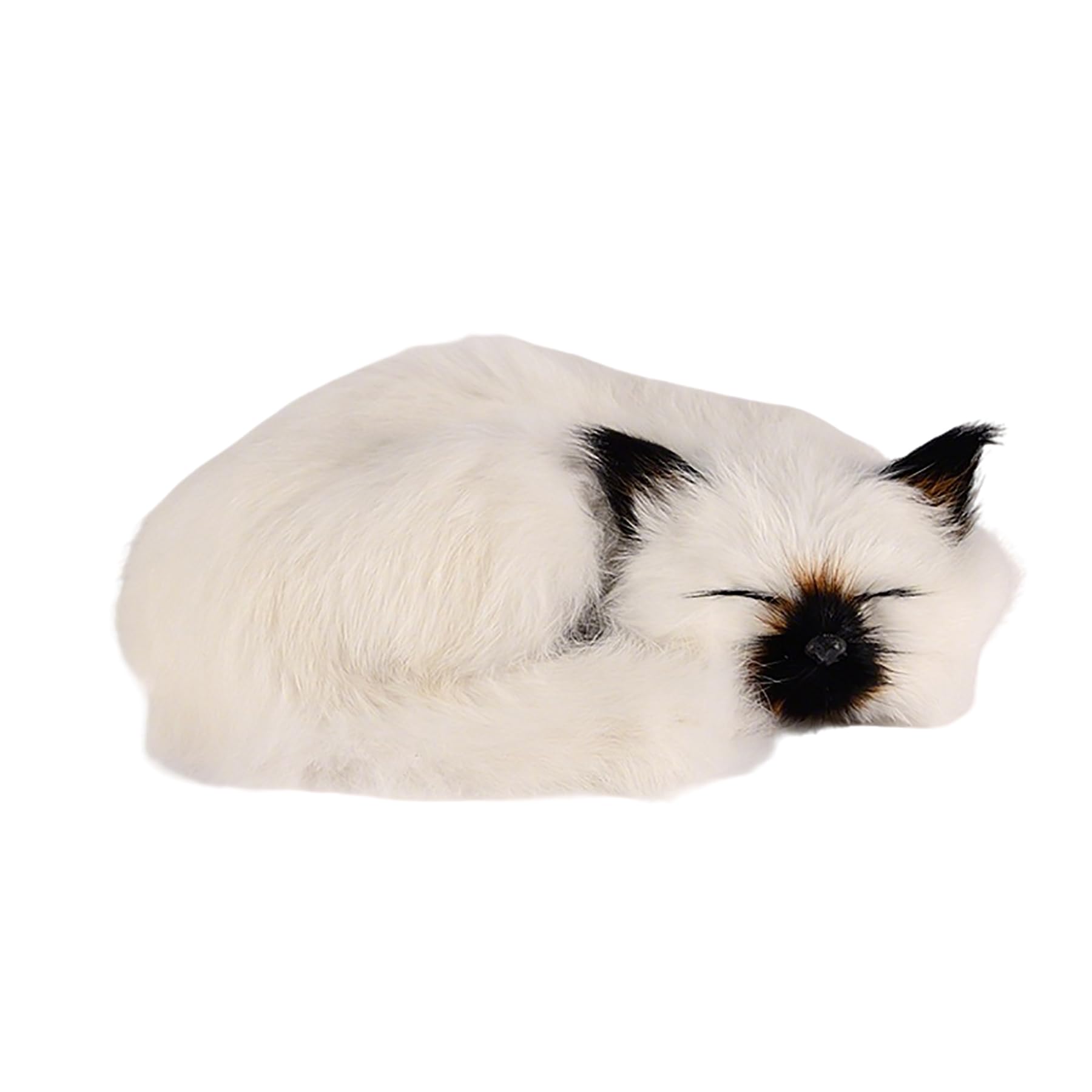 lilizzhoumax Realistic Sleeping Ragdoll Cat Plush Toy, 21cm Cute Simulated Kitten Figurine with Resin Craft, Soft Fluffy Stuffed Animal, for Kids & Cat Lovers โ image 1