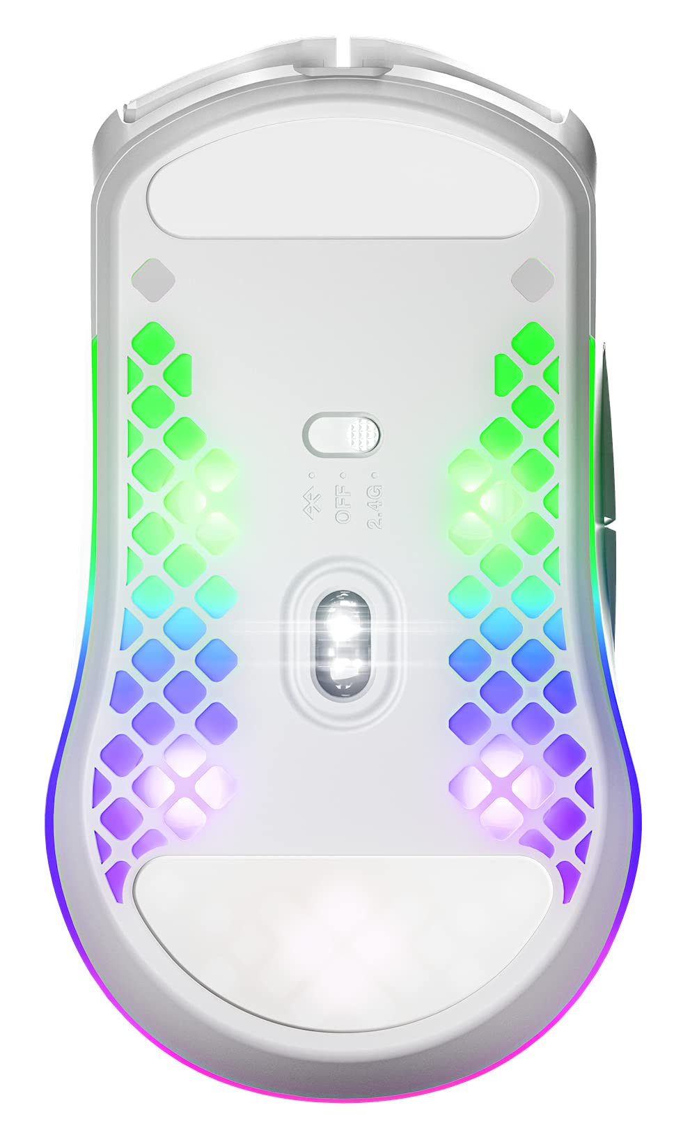 SteelSeries Aerox 3 Wireless Snow - Raton Inalambrico Gaming - Diseño ultraligero resistente al agua - RGB - Sensor óptico TrueMove Air 18K DPI