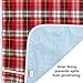 Shorewood Medical Adult Bib for Eating, Waterproof Clothing Protector with Crumb Catcher. Machine Washable (red plaid-wide)