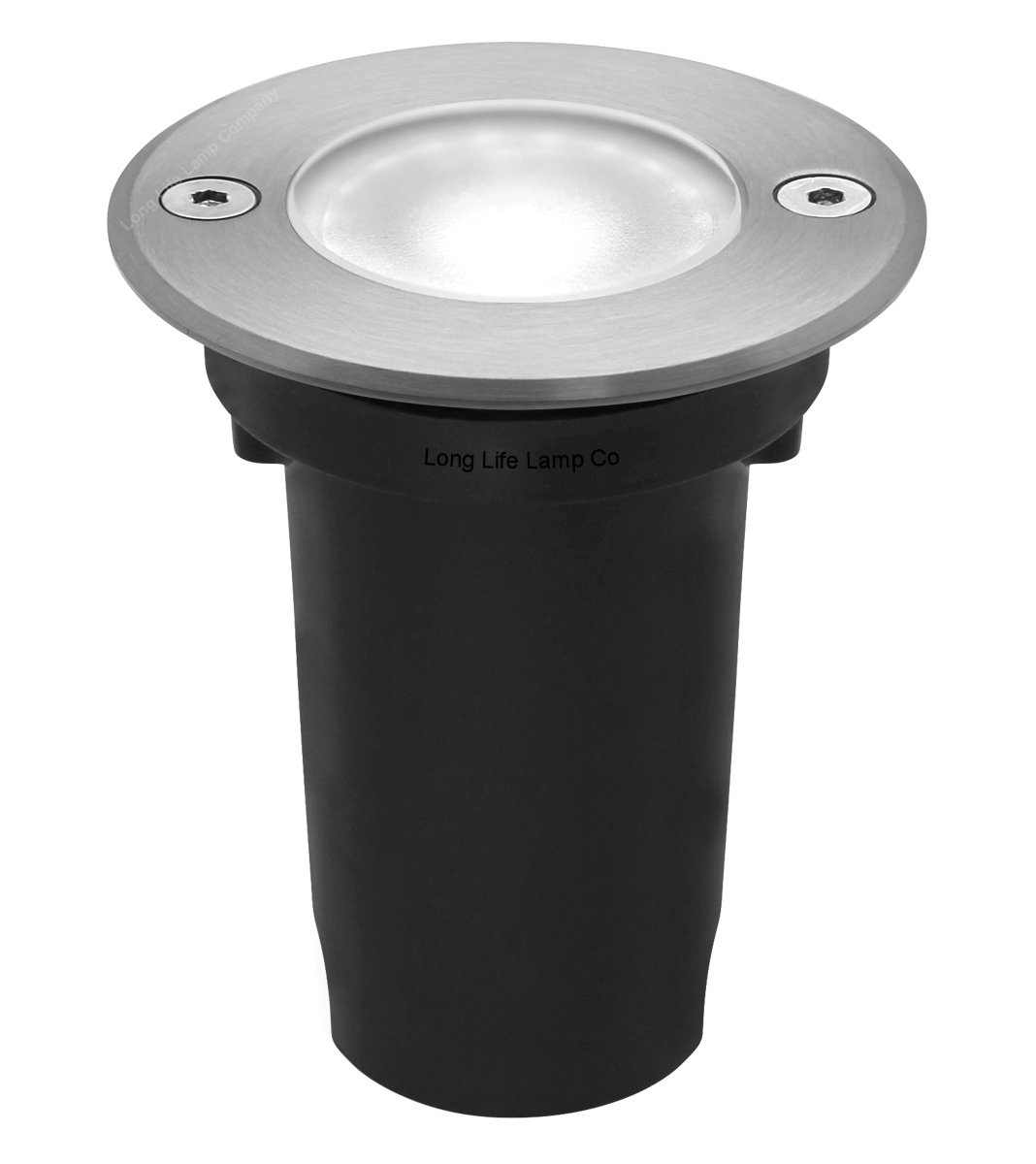 Zenon Lighting Collection 5w LED Outdoor Ground Walkover Light Round Cool White Brushed Chrome Finish Decking Pathway Recessed Uplighter GL02