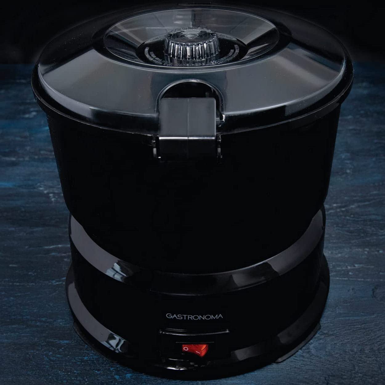 Gastronoma 18220001, pelapatate con centrifuga per insalata, 1 kg, pelapatate elettrico, patate, pelapatate, plastica, nero