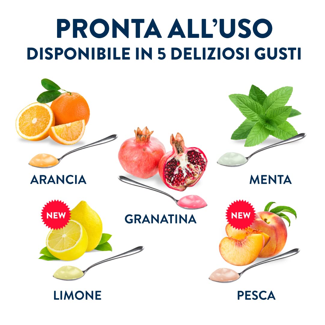AquaSure Acqua Gel Gelificata per Disfagia - Multipacco da 48x125g - Gelatina al Gusto Arancia e al Gusto Granatina