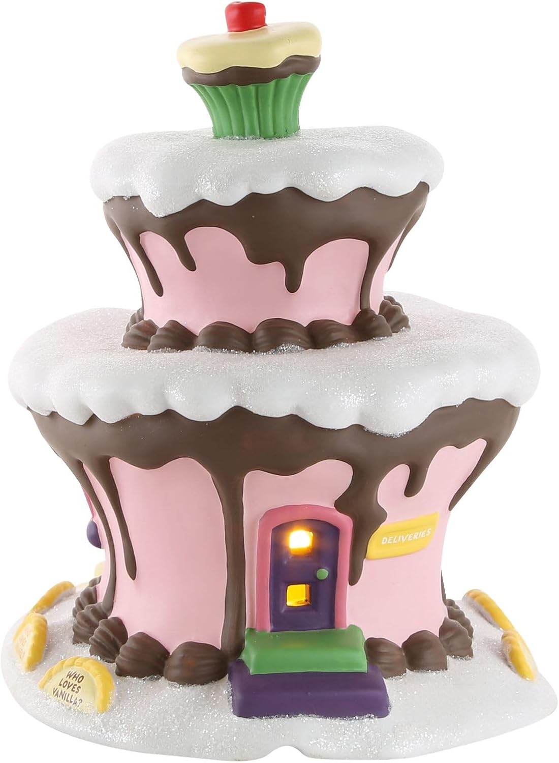 Department 56,Resin, Grinch Villages Who-Ville Sweet Shop Lit House, 7.75 x 7 x 6.25", Multicolor image 5