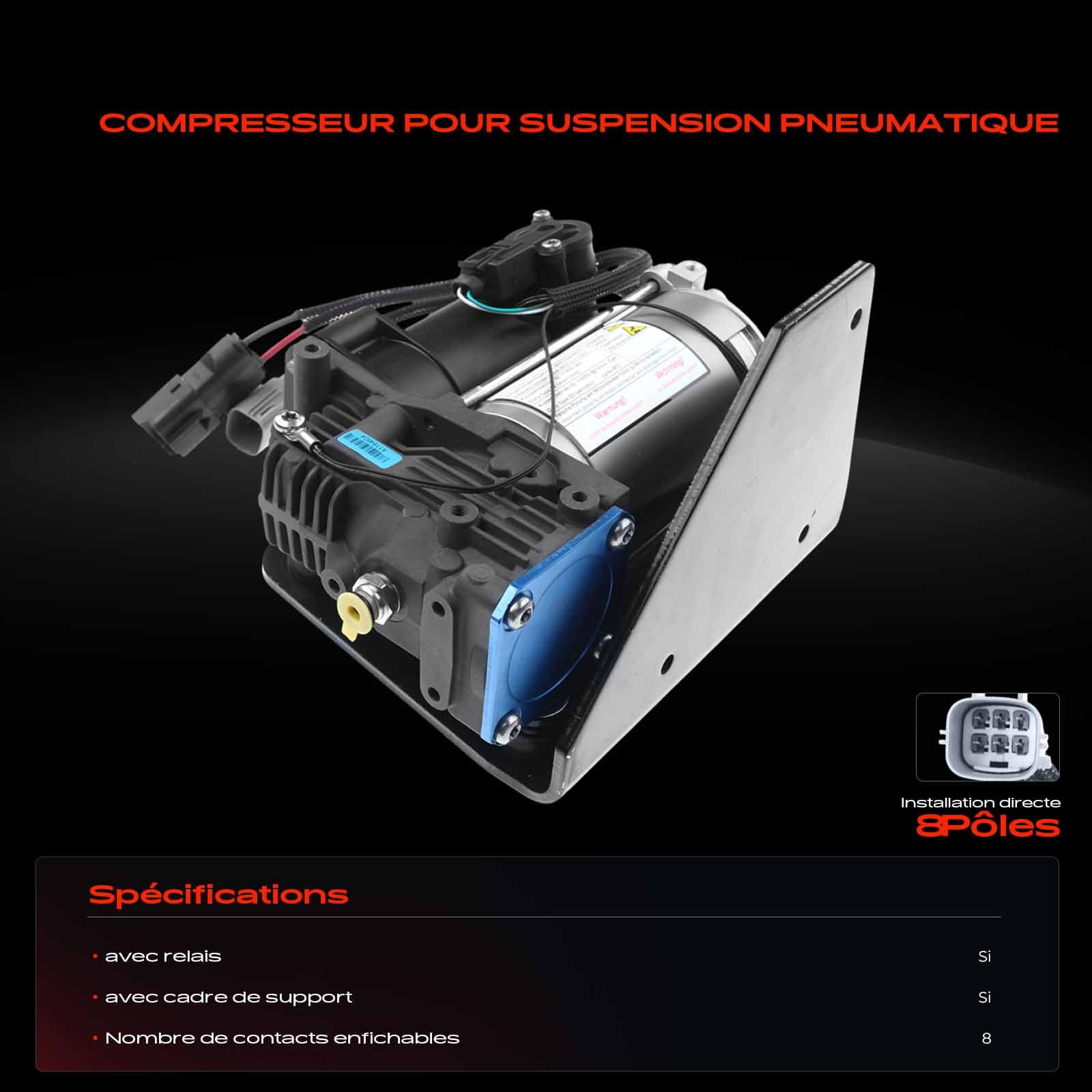 Frankberg Contrôle du niveau du compresseur de suspension pneumatique | LR061663; Compatible avec: Discovery III L319, R.a.n.g.e R.o.v.e.r Sport L320, Découverte IV L319