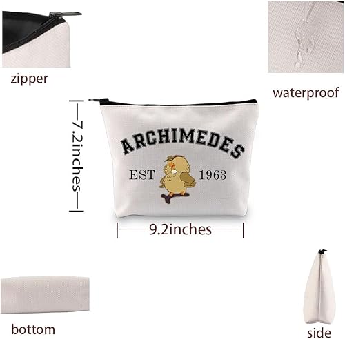 Miniatura 2 de Bolsa de maquillaje inspirada en la película de piedra de espada, bolsa de maquillaje de Arquímedes, búho de Arquímedes, bolsa de cosméticos,