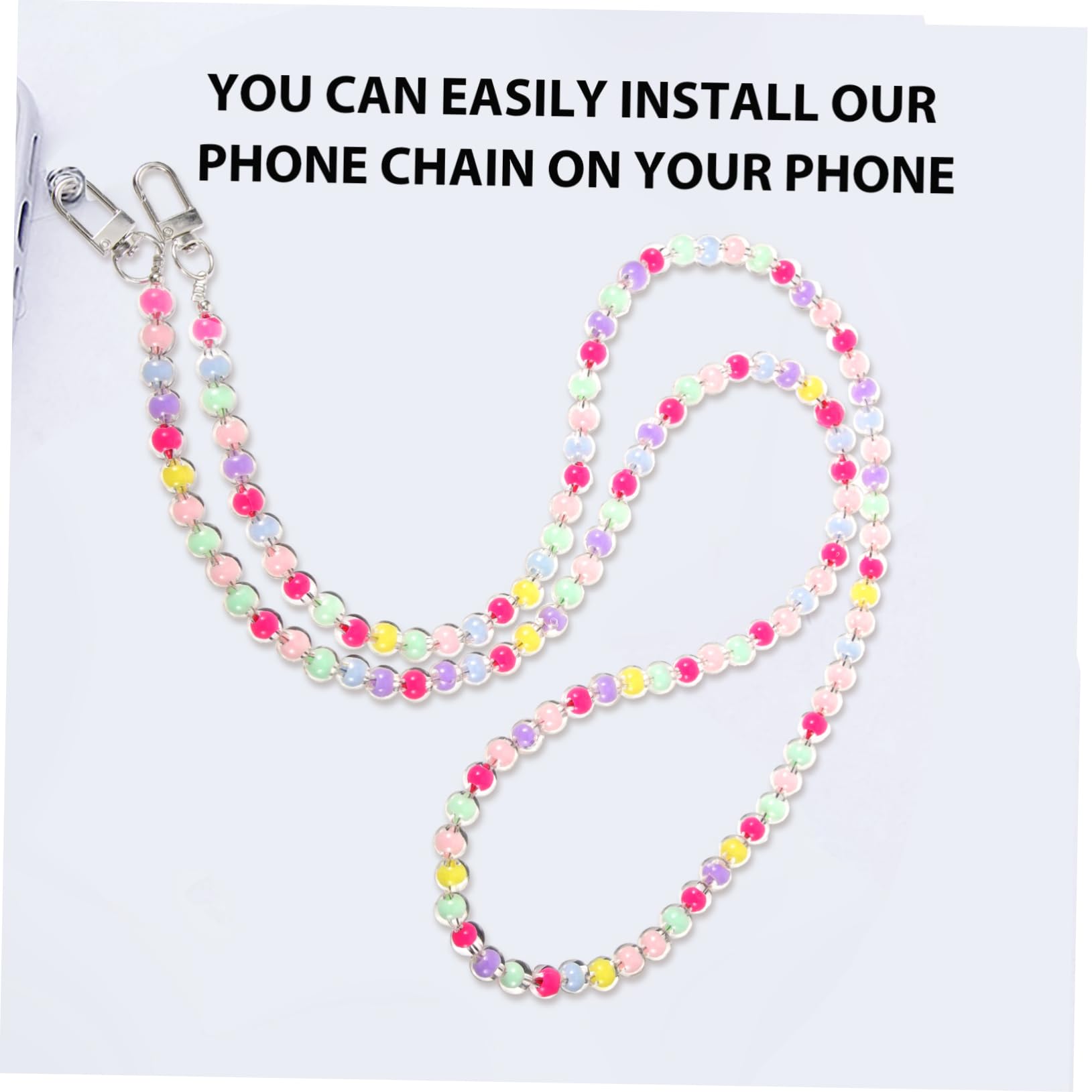Gadpiparty fibbia catena del telefono cellulare da polso per telefono fascino del cellulare cordino cinghie Cinturini da polso per telefoni tracolla a catena chiave plastica