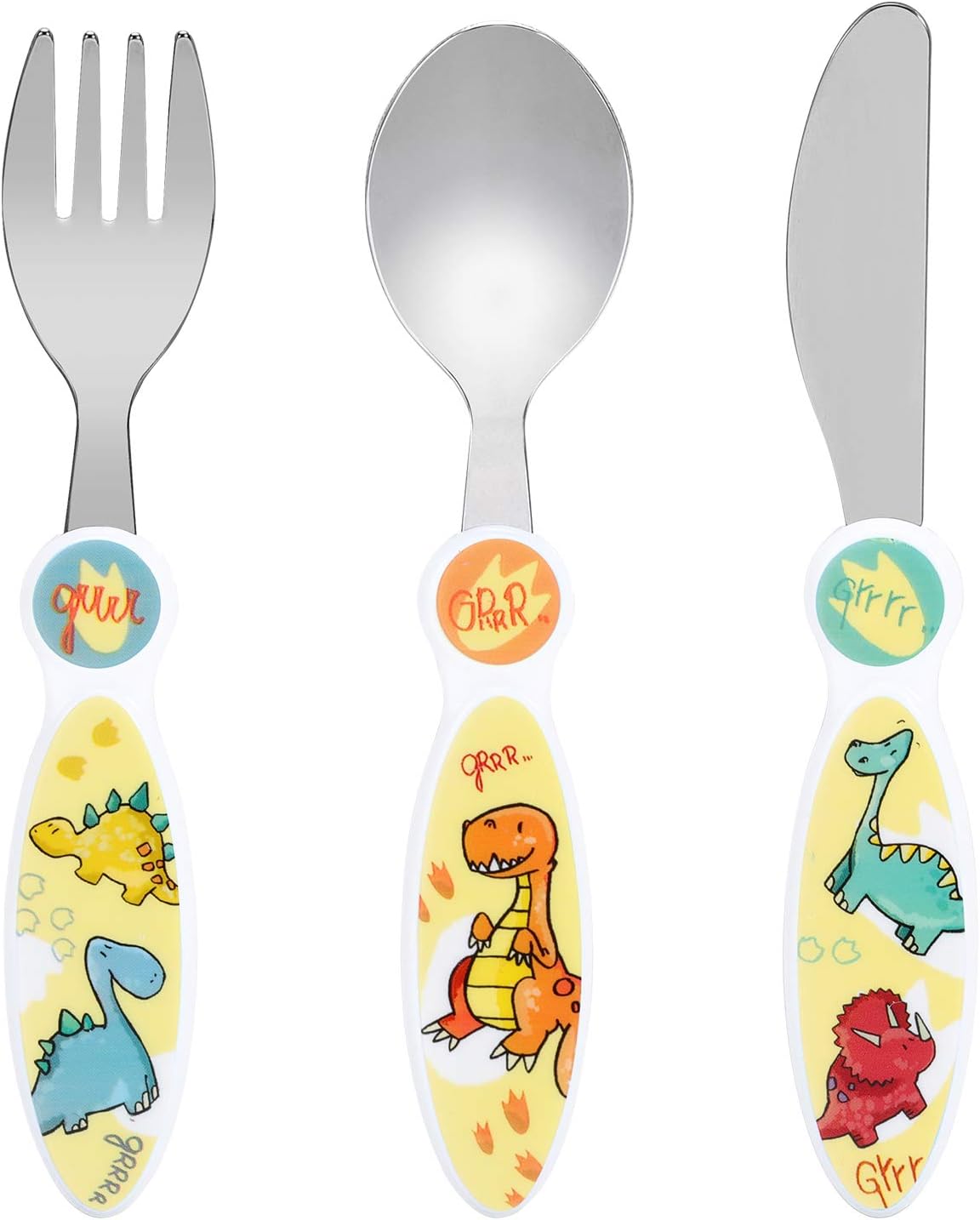Dinosaurs Children's Kids 3pcs Cutlery Set, Knife/Fork/Spoon