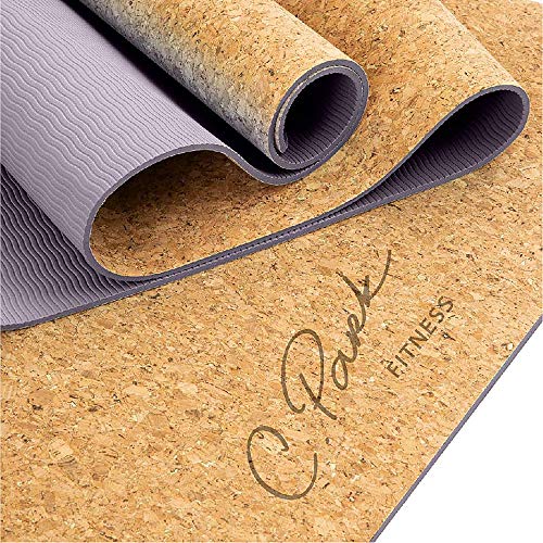 Cork Yoga Mat - Natural Sustainable Cork Gym Mat Resists Odor - 4Mm Extra Thick Professional Yoga Mat For Men Women -Turquoise #TOP1