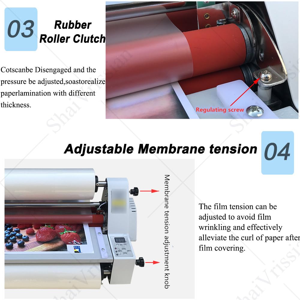 Laminatrice Termica Multifunzione,Plastificatrice con Pellicola,Spessore di Laminazione 0,1-5 Mm,Controllo Precisione Temperatura,per Creativi E Ufficio V480