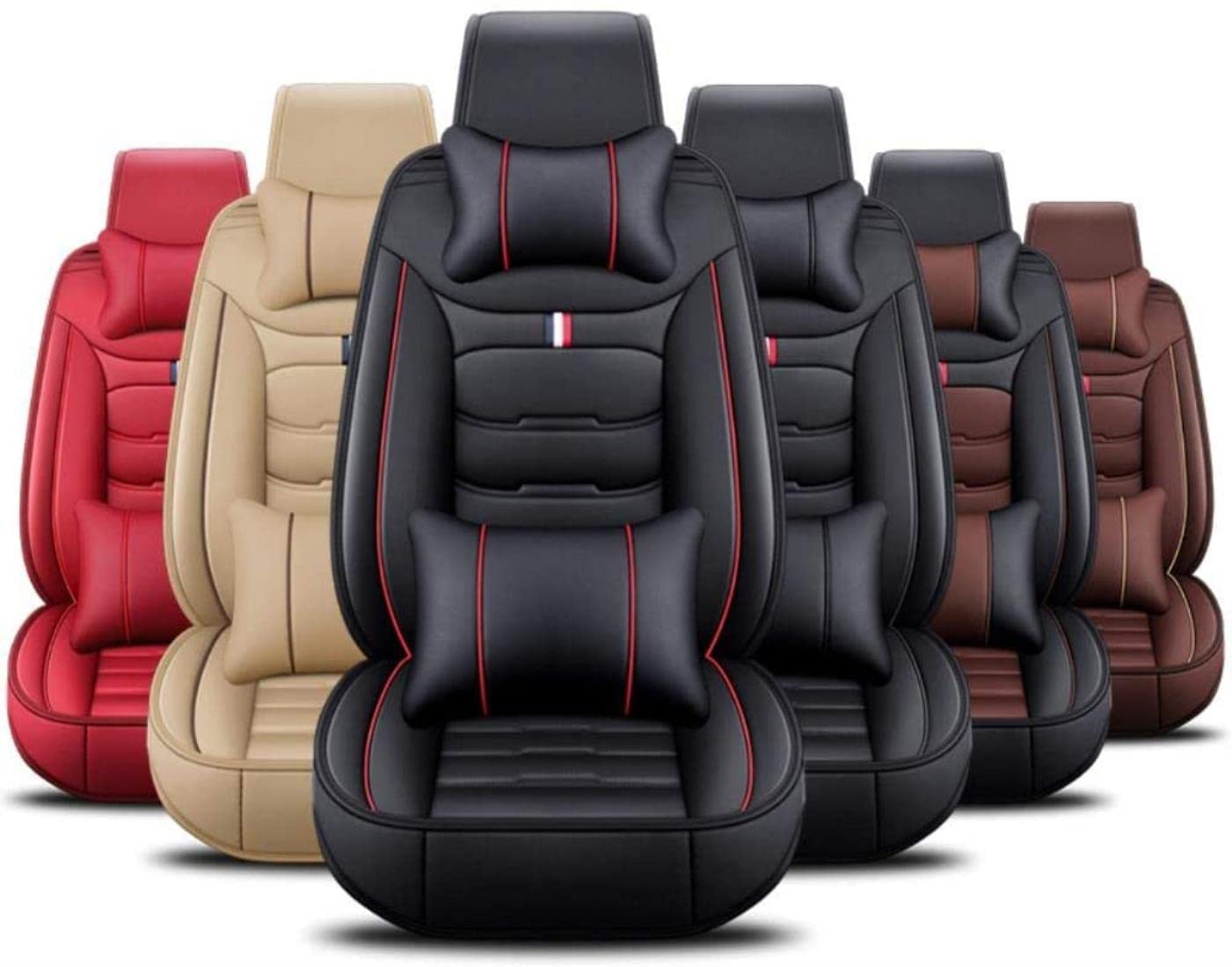 EXPY Auto Sitzbezügesets für Ford Mustang Mach-E 2020 2021 2022, 5 Sitze Sitzschoner Auto,rutschfest und Wasserdicht Sitzauflagen,A/LuxurySet-A/Beige