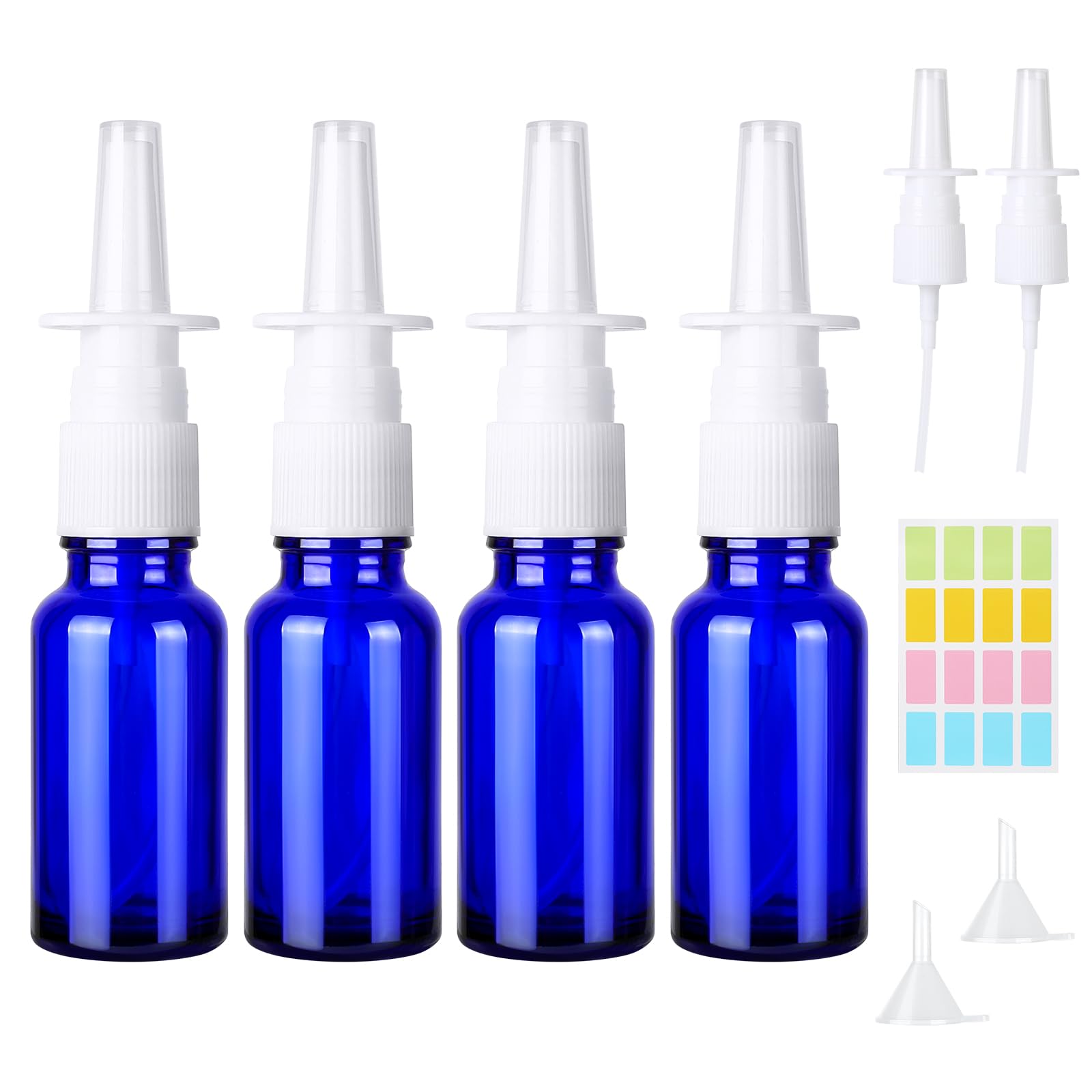 CoKeeSun Nasal Spray Bottle 20ml Glass, 4PCS Empty Nasal Spray