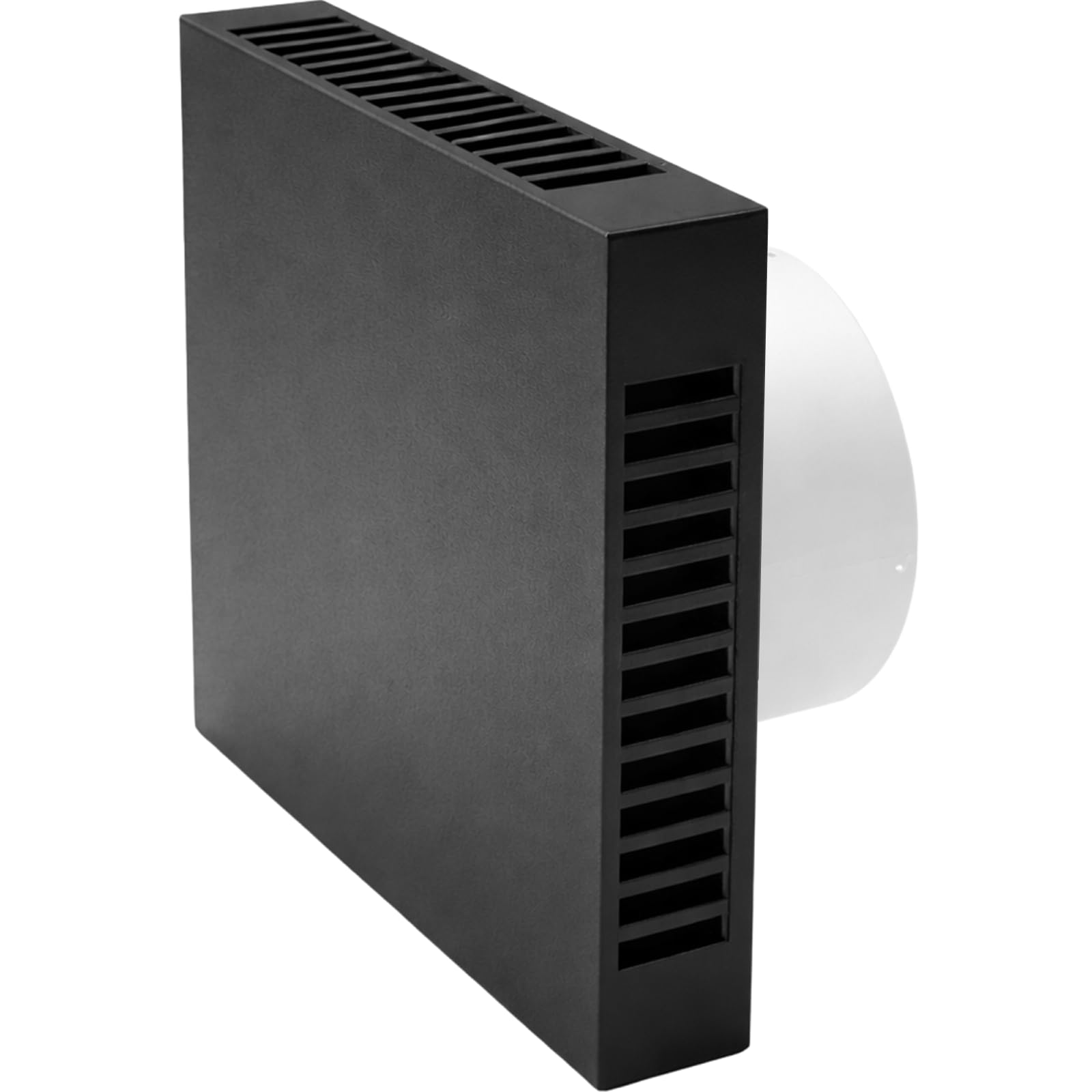 MKK Wentylator do pomieszczeń mieszkalnych, Ø 110 mm, wymienny filtr łazienkowy, wentylator wyciągowy, do łazienki, WC, kuchni, montaż ścienny (czarny, Ø 110 mm, standardowy – turbo)
