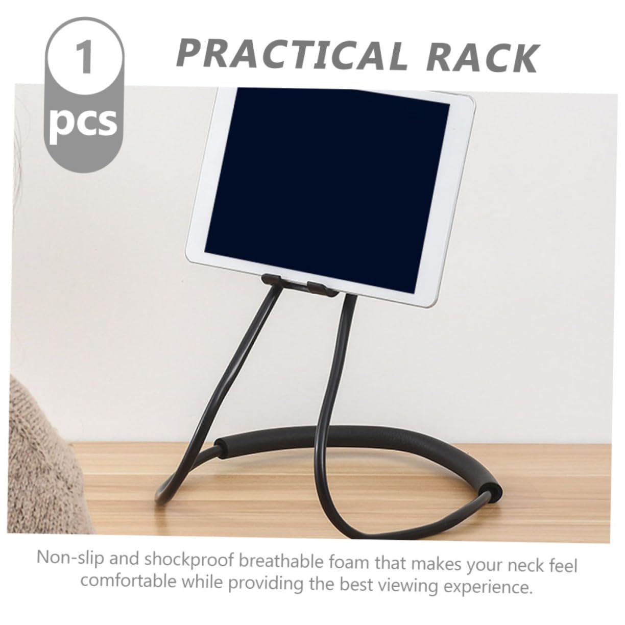 NUOBESTY Soporte Ajustable para Negro Móvil Colgante Cuello Brazo Teléfono Flexible y Material Cómodo para Tableta y Smartphone