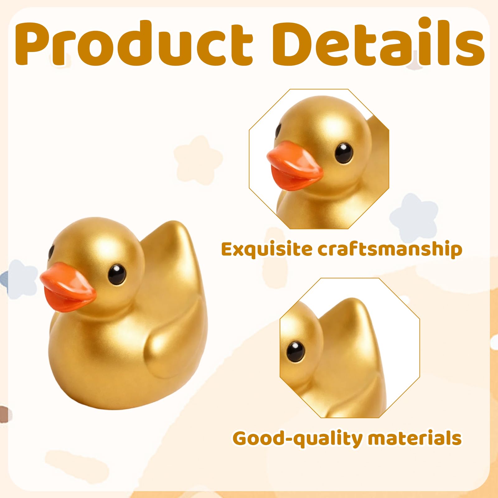 40Pcs mini resin ducks, small ducks, resin tiny gold duck figures collectible little animal statue for micro garden landscape cake small decor & DIY craft party - Image 3