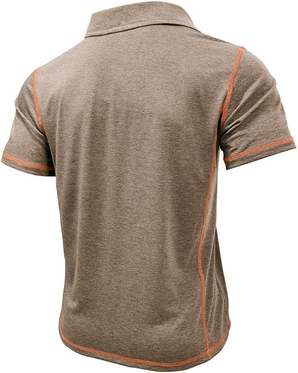 Men's Polo Shirts Basic T-Shirt Casual Tees Short Sleeve Tops Golf Shirts Pocket Buttons Medium Khaki image 3 of 4 B0DX2LBK45