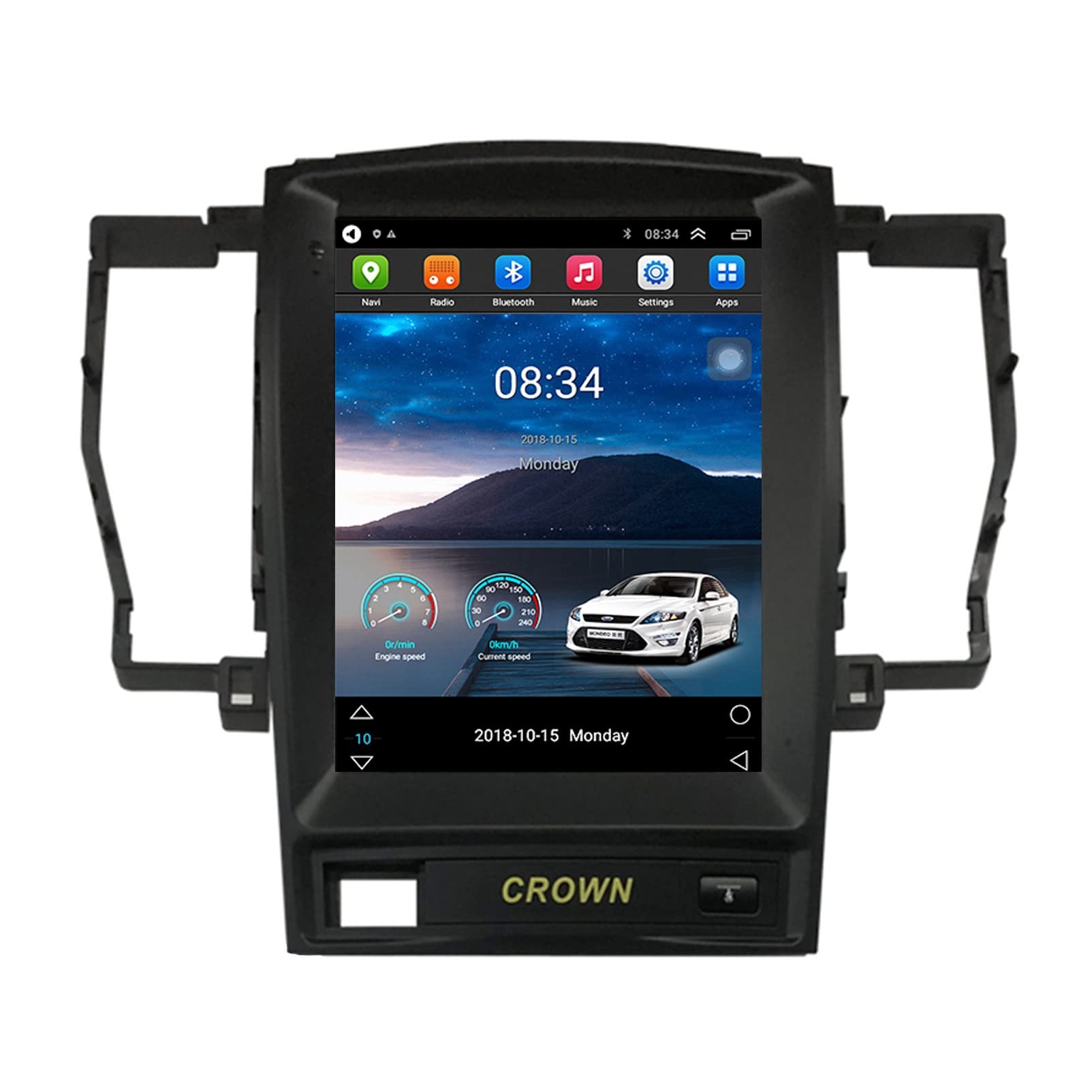 Android 11 GPS Navigation for Toyota Crown 2005 2006 2007 2008 2009 Tesla Style Screen Car Radio Auto Radio Player Bluetooth Audio Hands Free Calling, Mirror Link (Color : TS7)