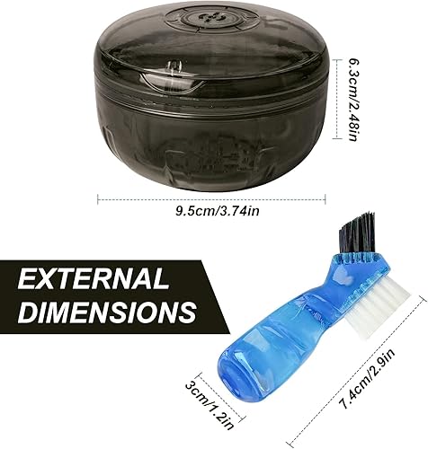 Miniatura 2 de Estuche de limpieza de retenedor, estuche portátil sin fugas para dentaduras postizas con kit de cepillo para dentaduras, estuches de retención de