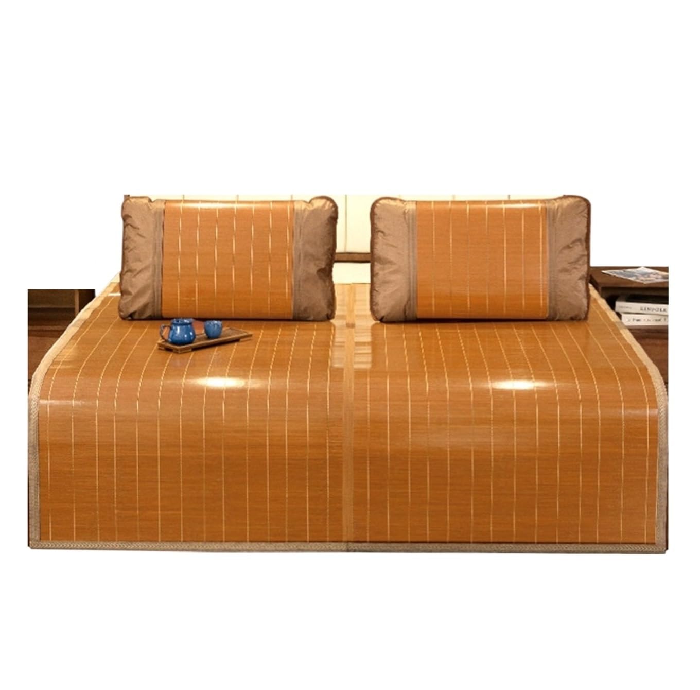 Human Cooling Mat Cooling Pad Foldable Double Sided Bamboo Mat Folding Smooth Air Conditioning For Bed Durable Smooth(1.8 * 2m/5.9 * 6.5FT)