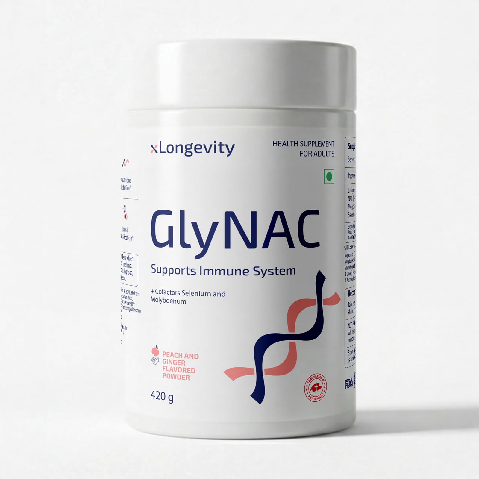 n-acetylcysteine glutathione heavy metal detox xLongevity GlyNAC (Glycine + NAC) 420g Powder for Sleep, Skin