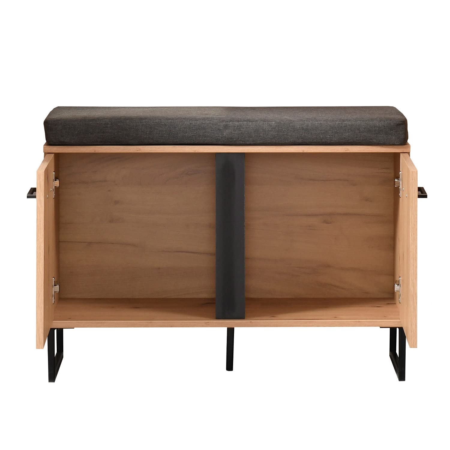 Homestyle4u 5-teilig Garderobenset Eiche Grau Holz Flurgarderobe Set