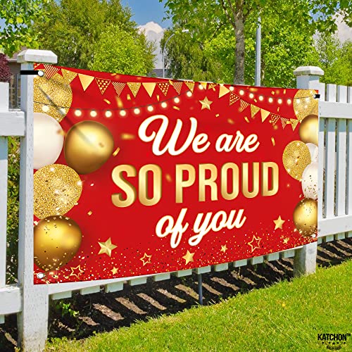 Image of KatchOn, Red We are So Proud of You Banner - XtraLarge, 72x44 Inch | Graduation Banner, Graduation Decorations 2026 | Graduation Backdrop 2026 for Graduation Decorations Class of 2026 Red and Gold