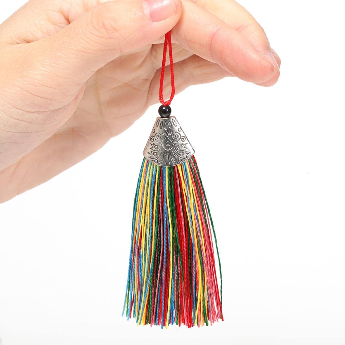 10pcs 8cm Multicolor Silk Tassel Cords For DIY Jewelry Making - Army Green