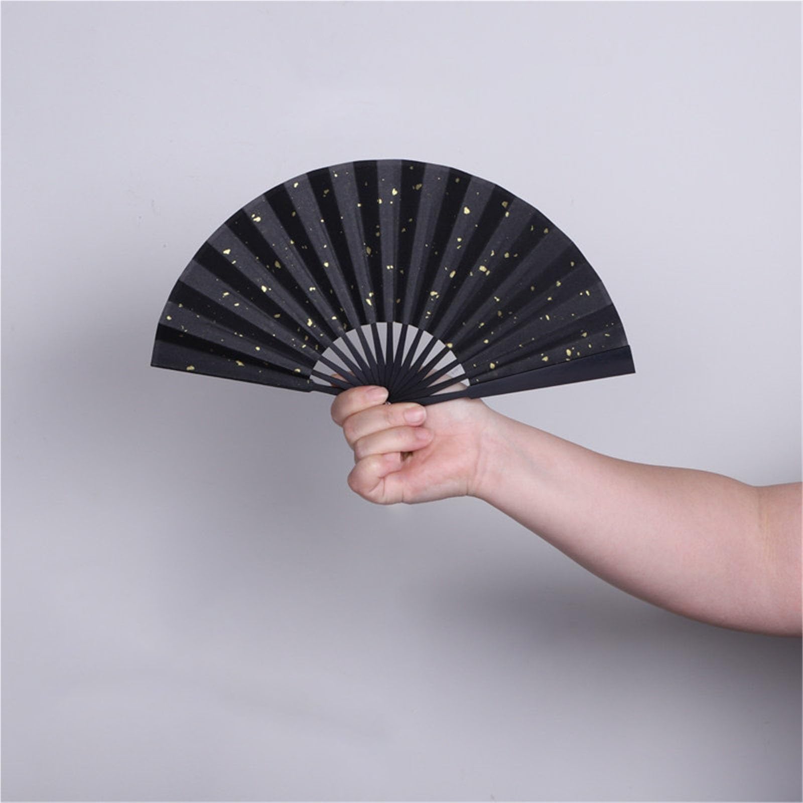 SXTYYH 5-6inch Mini Hand Fan Folding, Folding Fans for Line Dancing, Compact Portable Tassel, Hand-Painted Rice Paper, DIY Women Chinese Style Handheld Fan(Black,5in)