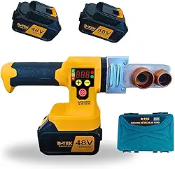 Máquina Solda Tubo, Termofusora Profissional PPR Recarregável, Máquina de Solda PPR, 48V, 1500mAh, com Matriz 20-32mm, Display Digital