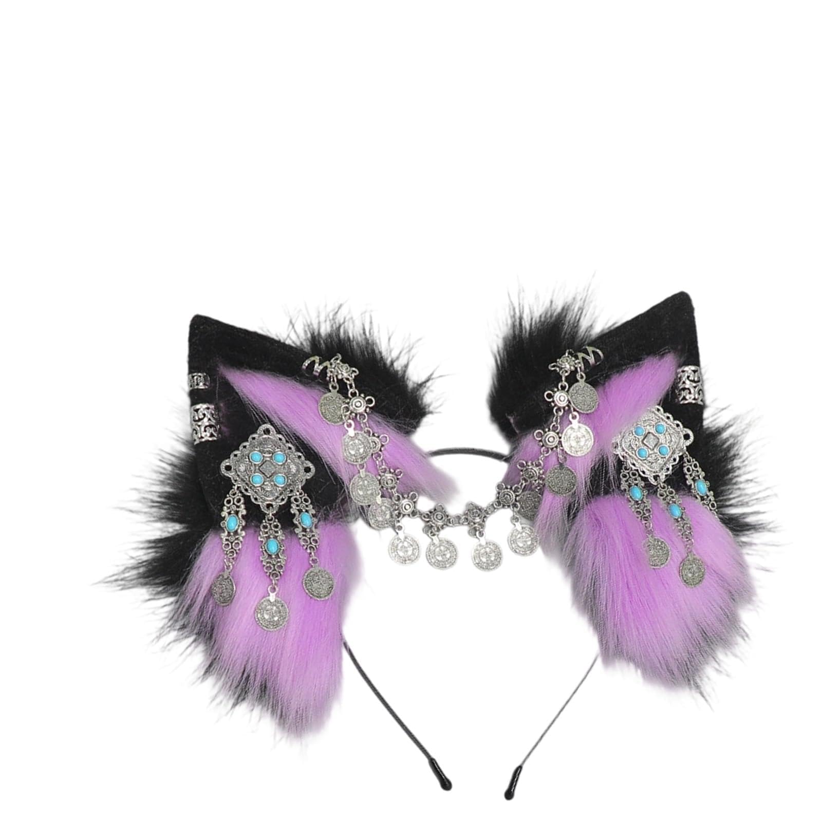 MICFENY Practical Furry Plush Cosplay Wolf Ear Headpiece Halloween Headbands For Roleplay And Festival Gatherings