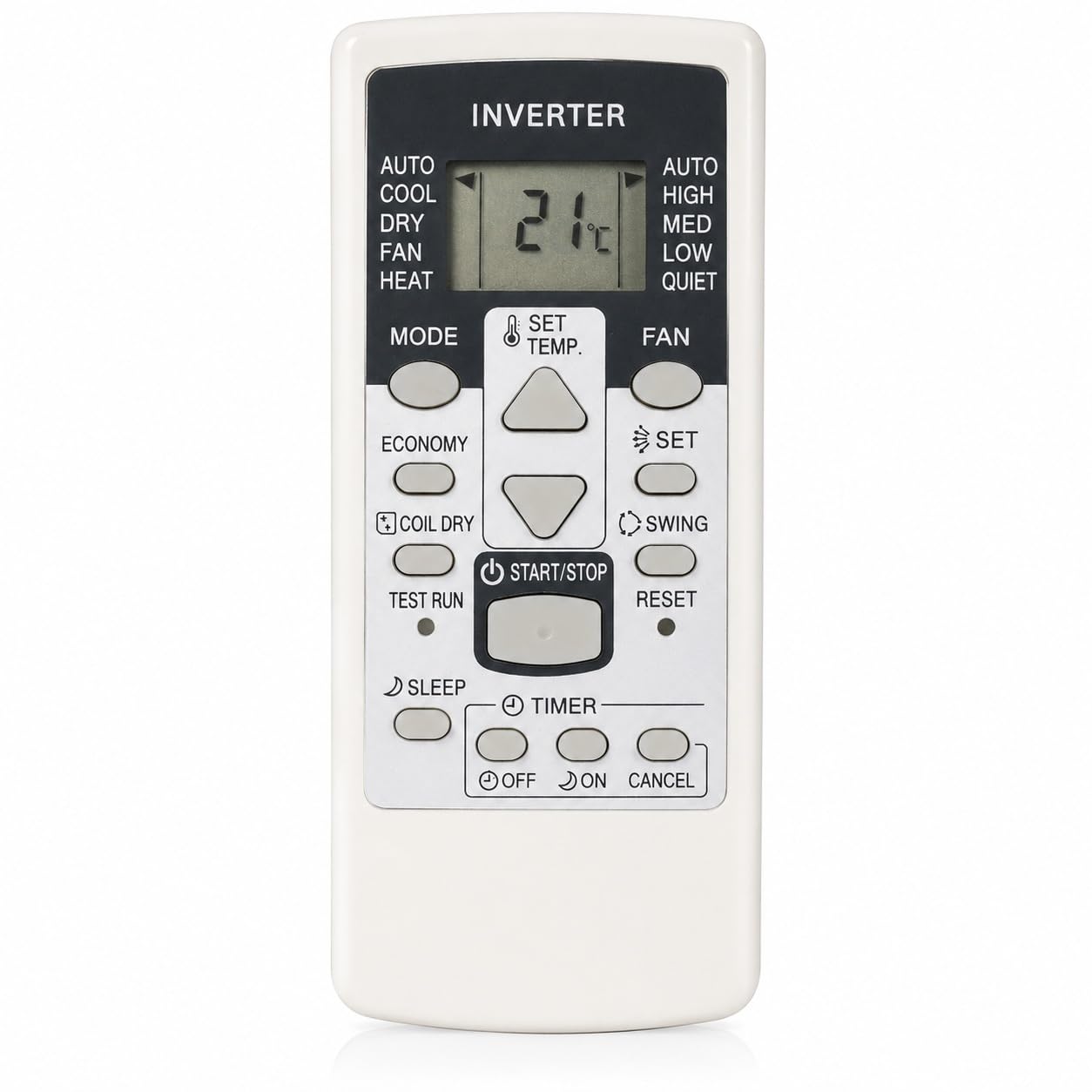 AC Remote Control Compatible with O General Split and Window Air Conditioner for 1 Ton 1.2 Ton 1.3 Ton 1.5 Ton 1.8 Ton 2 Ton 2.2 Ton 2.5 Ton 3 Ton AC with LCD Display White RE 113C