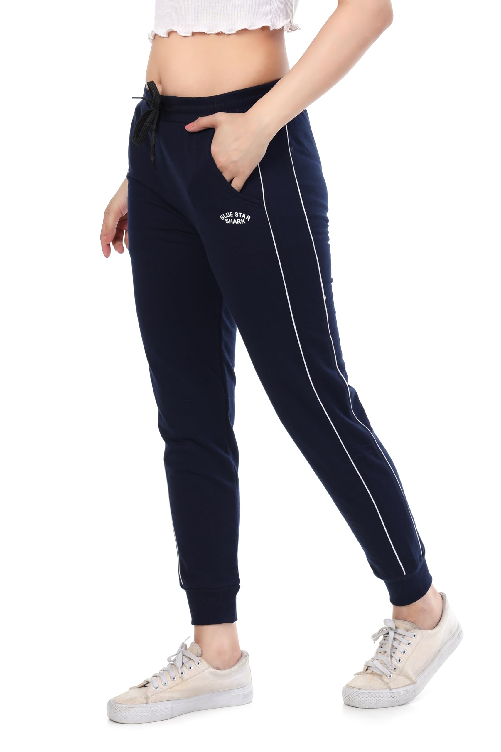 blue star shark Cotton Track Pant for Women | Comfortable Mid Rise Lounge Bottoms for Casual Wear, Nightwear, Gym, Yoga, Sports Running | Soft Fabric with Relaxed Fit for Daily Comfort-picture-33