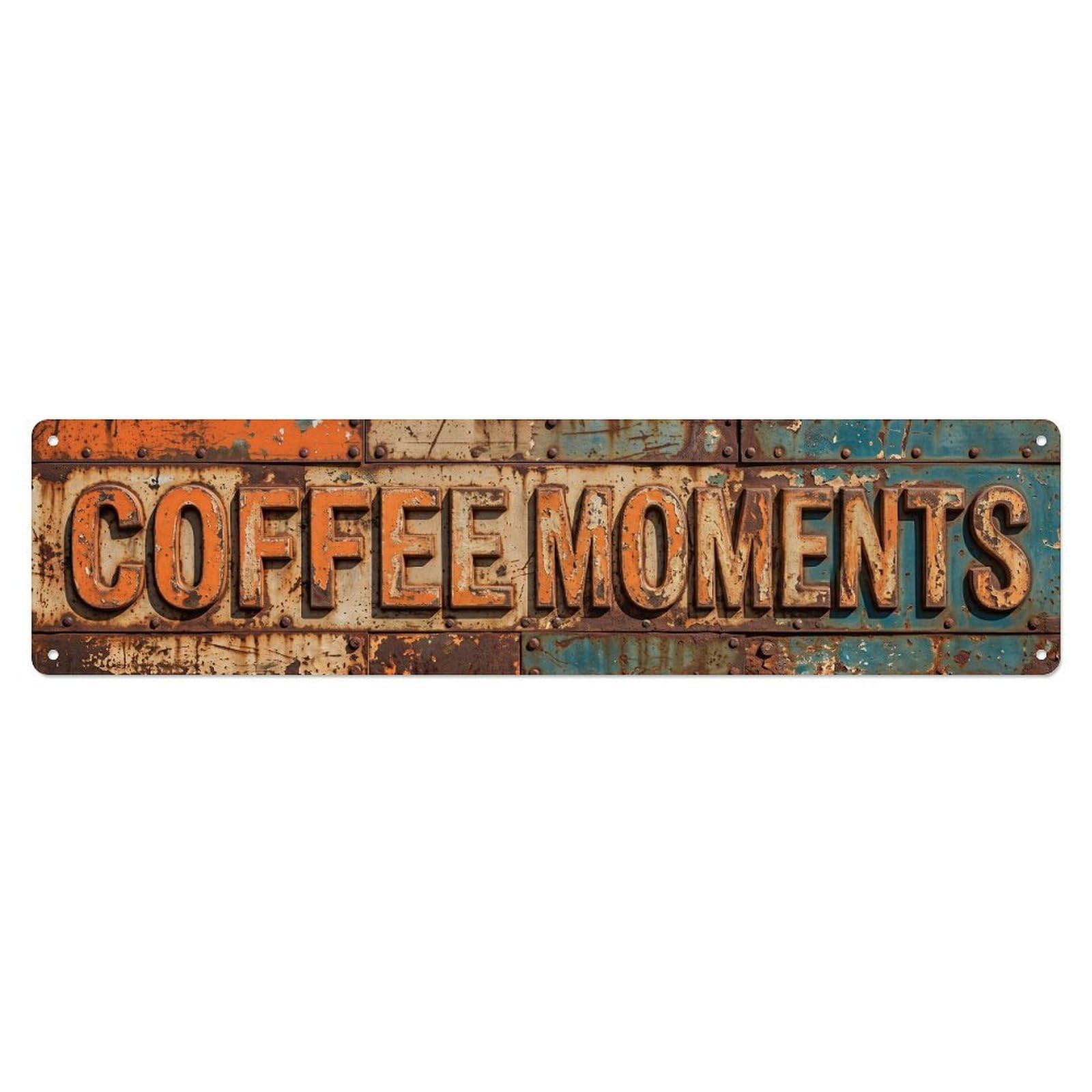 Coffee Moments Rustic Metal Tin Sign