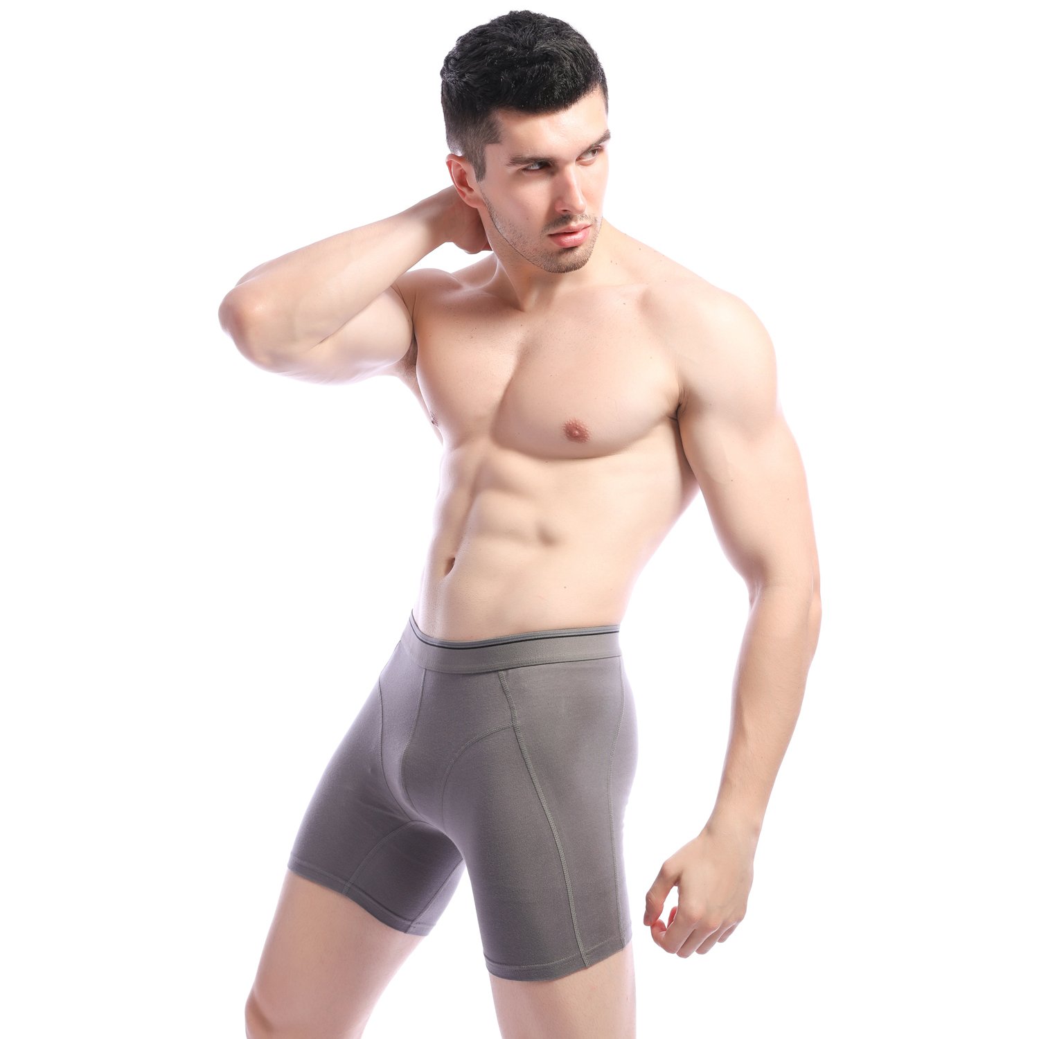 Nuofengkudu Sin Costuras Largos Calzoncillos Hombre Boxer Antirozaduras Suave Comodos Elastico Absorbente Running Sport Underwear