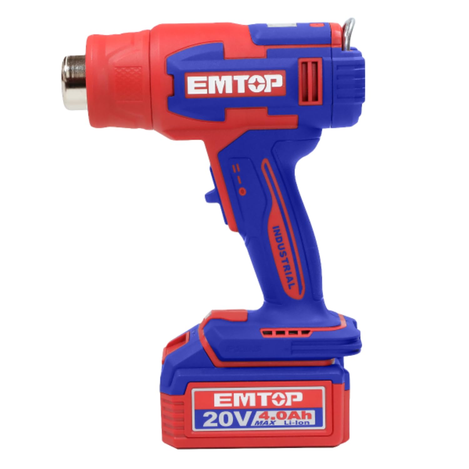 EMTOP - Pistola de calor | 20 V | Para Decapar, Doblar Plásticos y Encogimiento Térmico | Diseño Robusto y Larga Durabilidad | Larga Durabilidad y Materiales Resistentes