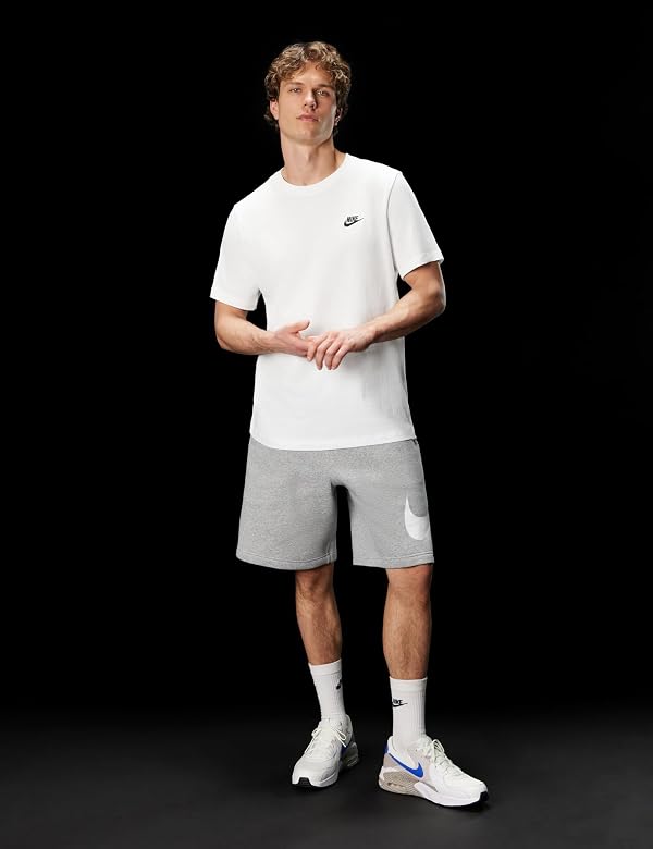 Nike Men's Club Fleece Shorts, Dark Grey Heather/Light Smoke Grey/White, Small by Nike - Used condition - Image 3