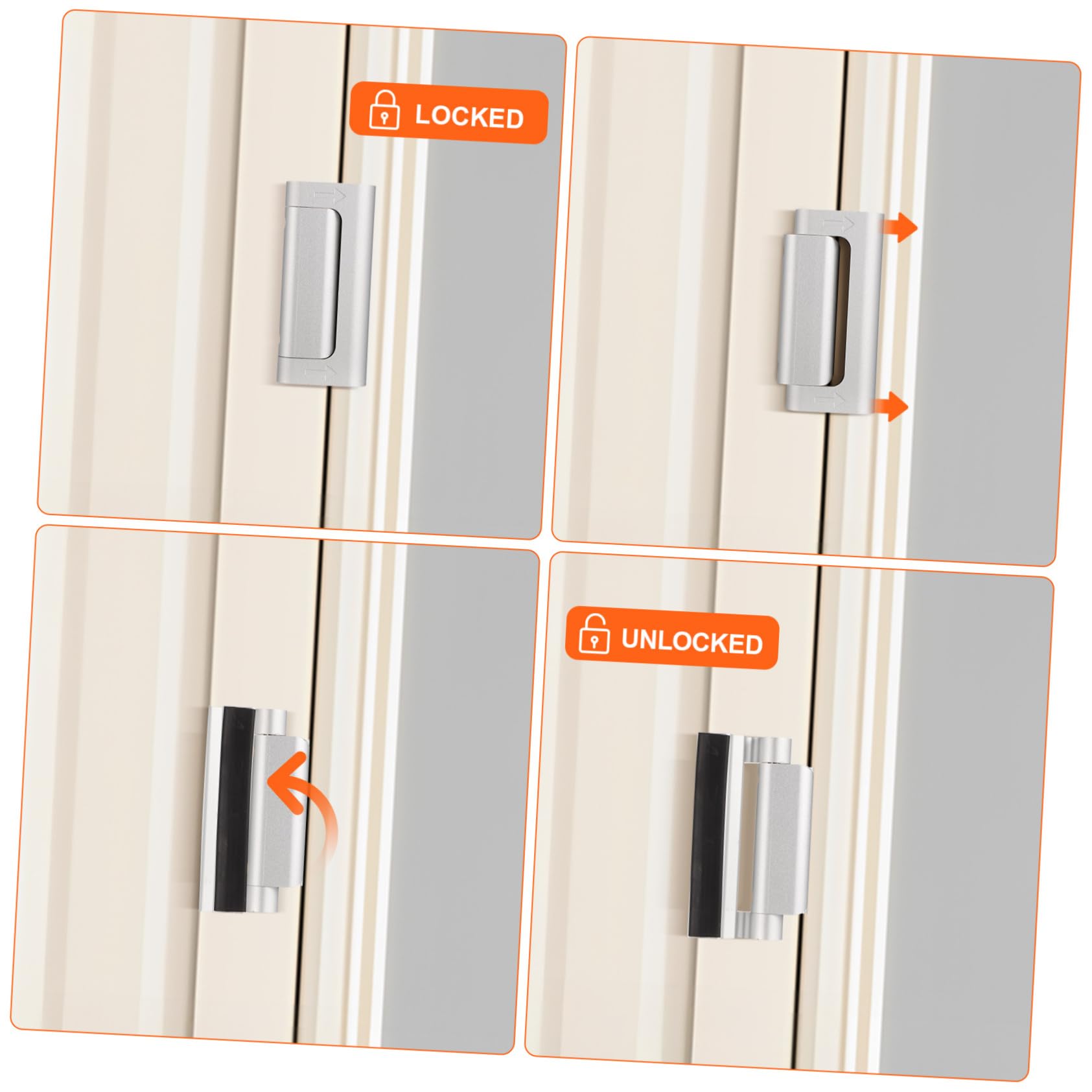 2pezzi Serratura Di Rinforzo Per Porta Dispositivo Di Sicurezza Per Porte Serratura Di Sicurezza Per Porta Interna Realizzata in Lega Di Alluminio Resistente e Durevole Facile Da i
