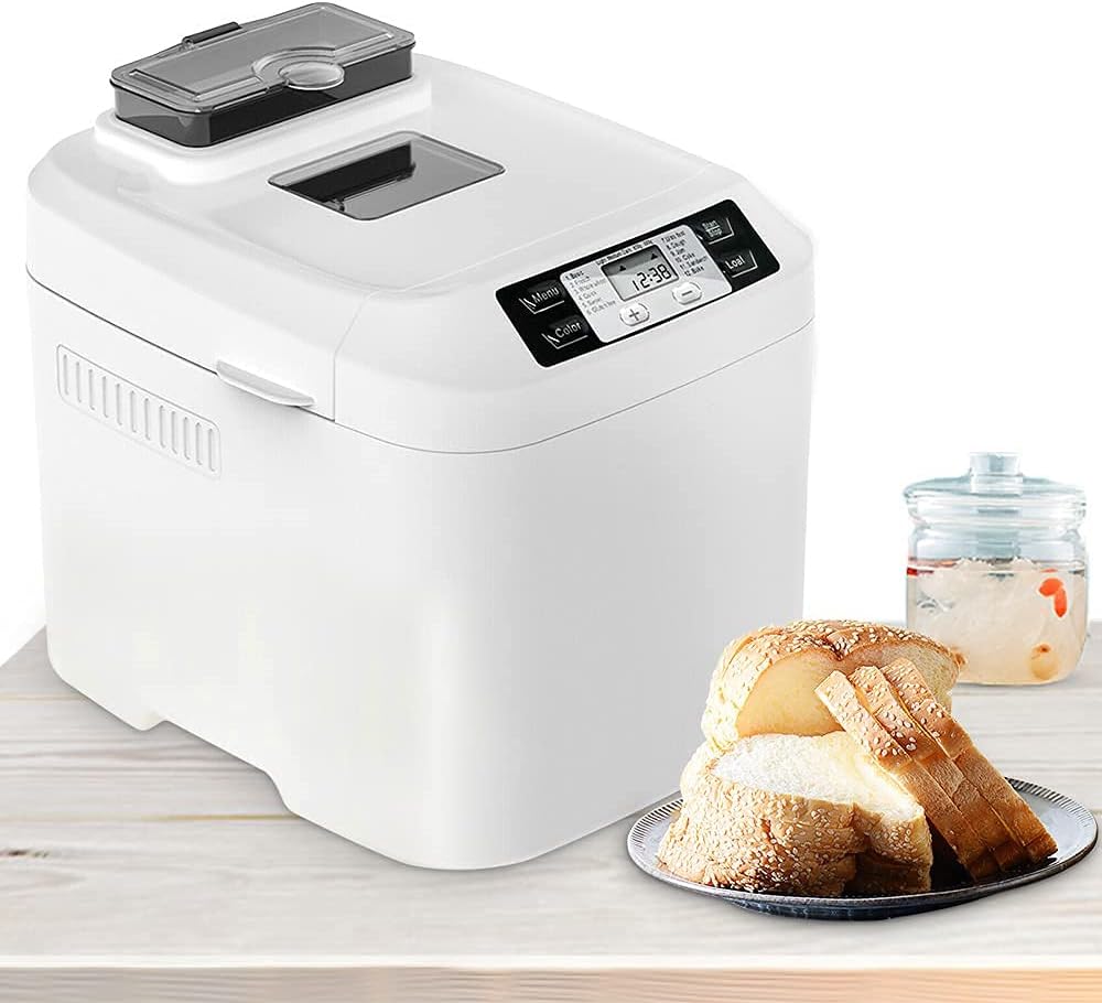 Fastbake Bread Maker 12 Program Baking Loaf Machine with Nut Dispenser Gluten Free Menu 2LB Bread Machine White - Environmental Health - Energy Class A