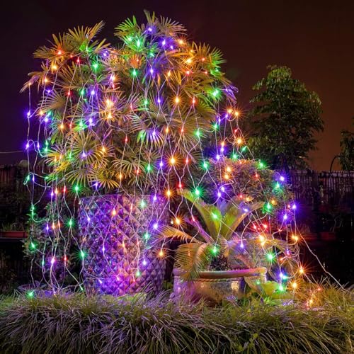 Image of Led Net Mesh String Lights - Diwali Lights, Led Lights for Home Decoration 9.8Ft X 6.6Ft 192 LEDs 8 Modes (Multicolor-Pixel-3x2-NetMesh)