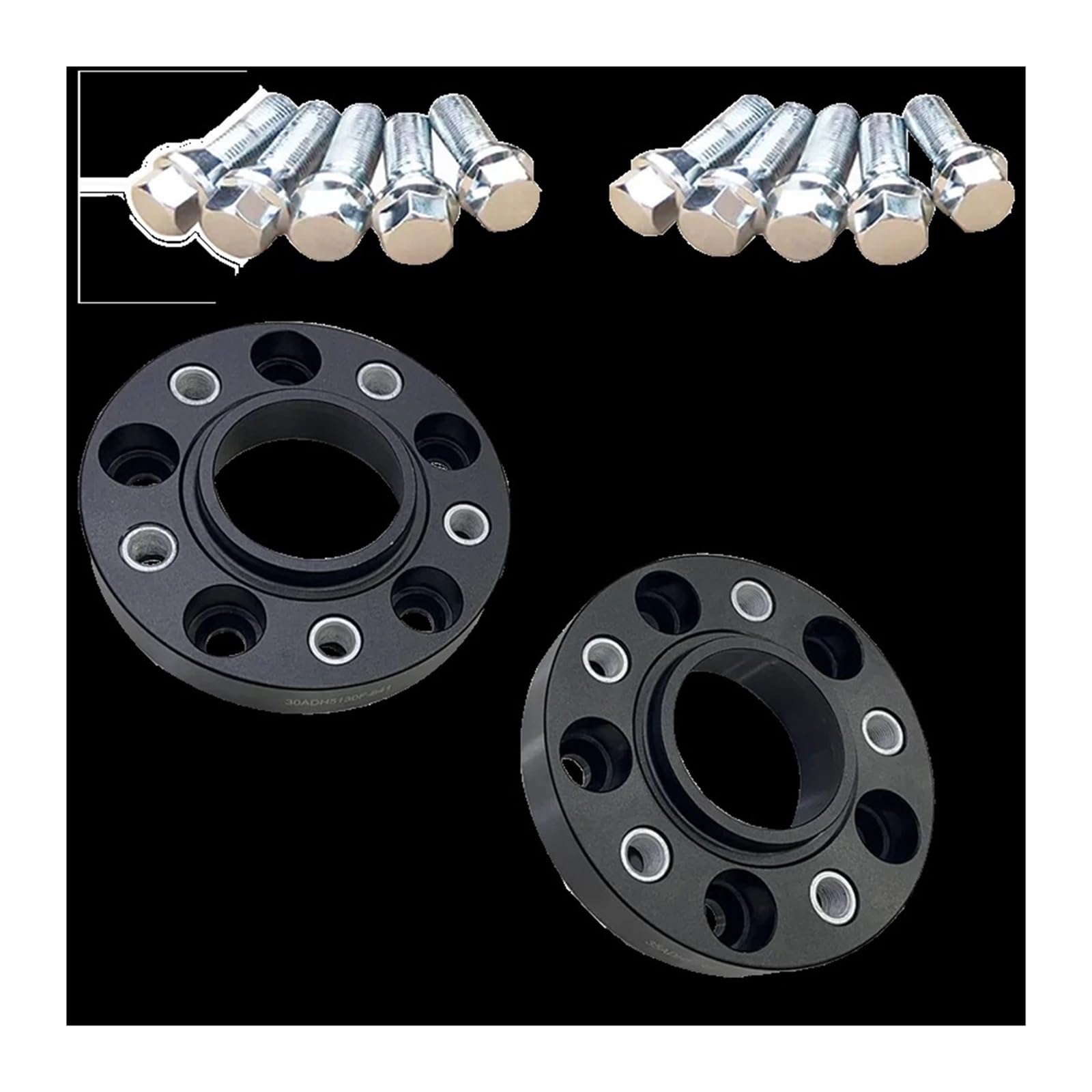 Entretoises de roue de voiture Adaptateur d'entretoises de roues en aluminium, 2 pièces 30mm 5x130 71.6 + 10 14x1.5 boulons coniques pour plus courts