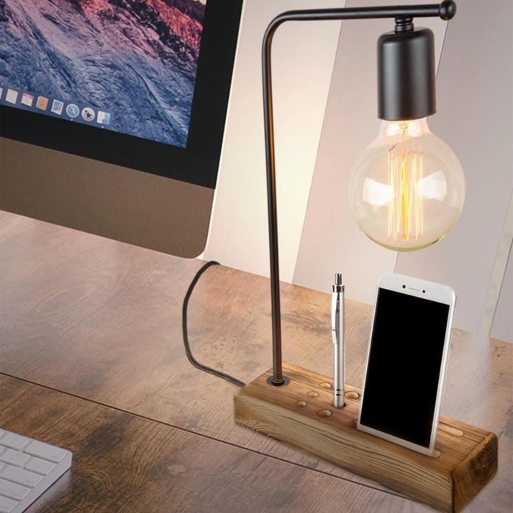 iperbriko Lampada da scrivania con porta cellulare Vito 24 xh. 39 cm