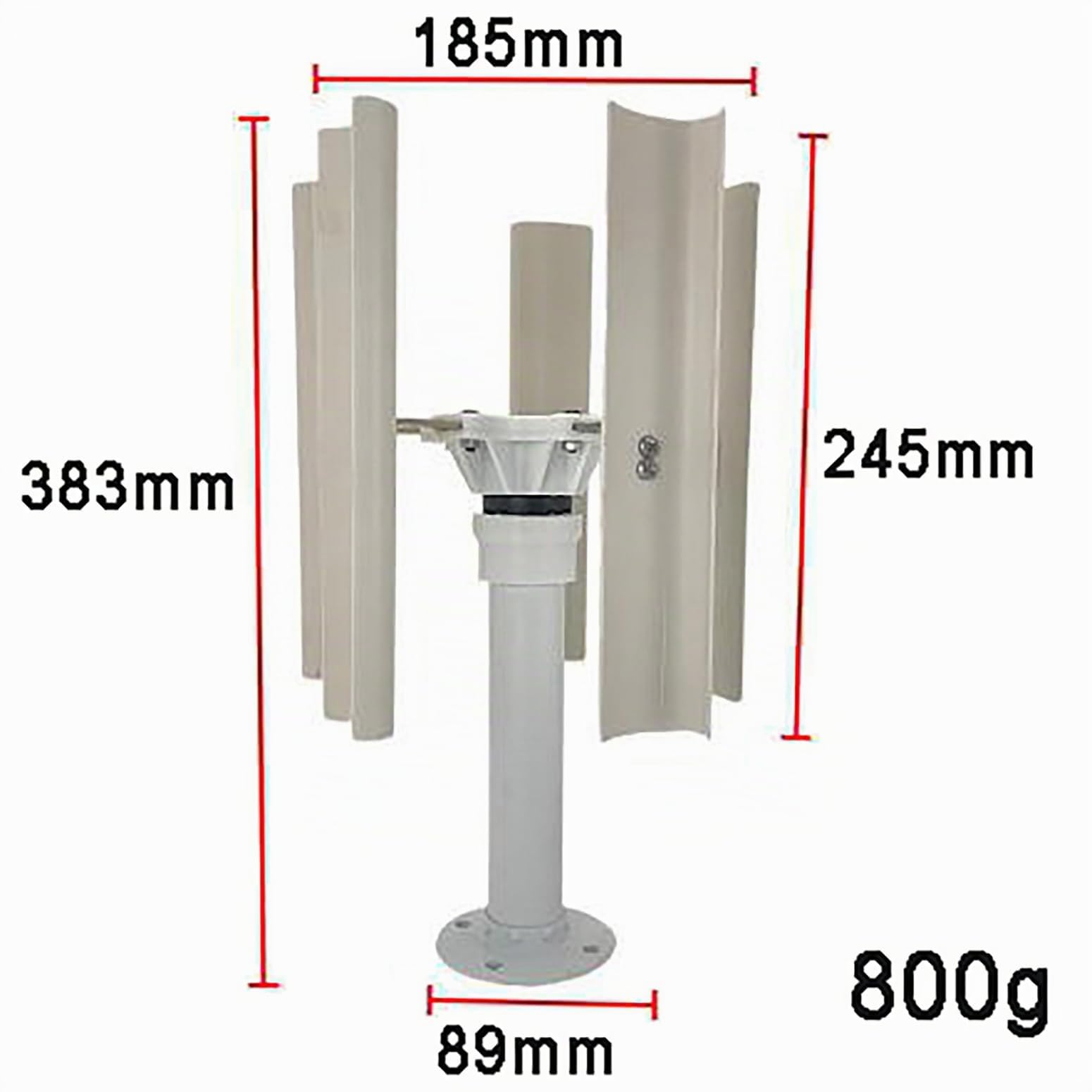 35W DIY Vertikaler 5-Blatt-Windgenerator-Modell 12V Dreiphasiger Bürstenloser Permanentmagnet-Generator, Reinkupferspule Windmühle Mit Niedriger Geschwindigkeit Für Außenbeleuchtung,Weiß
