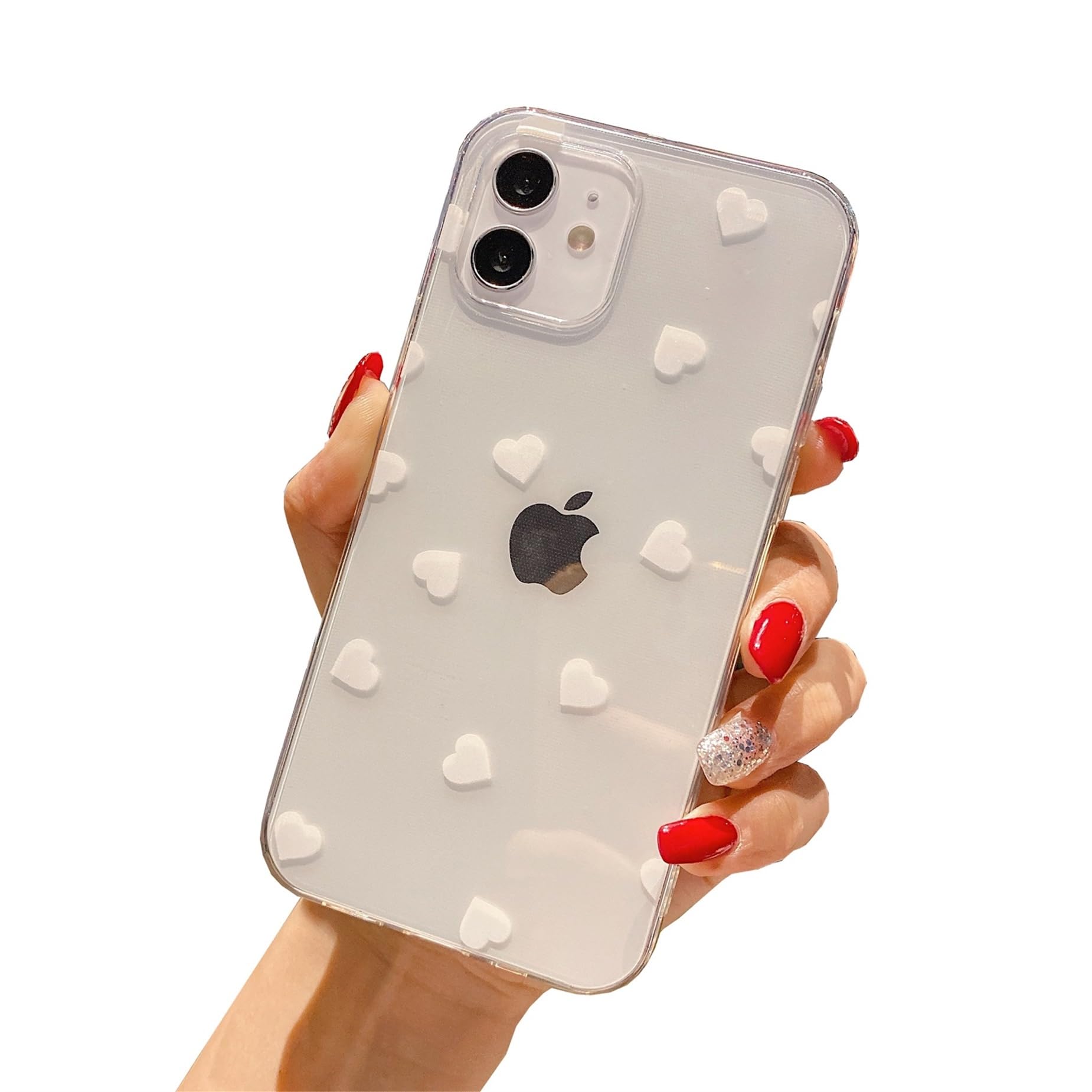 Einaily Case for iPhone 14 Pro Case Crystal Clear Mobile Phone Case for iPhone 14 Pro Fashion Chic Pattern Ultra Thin TPU Silicone Heart Bumper Shockproof Scratch-Resistant Protective Case for iPhone