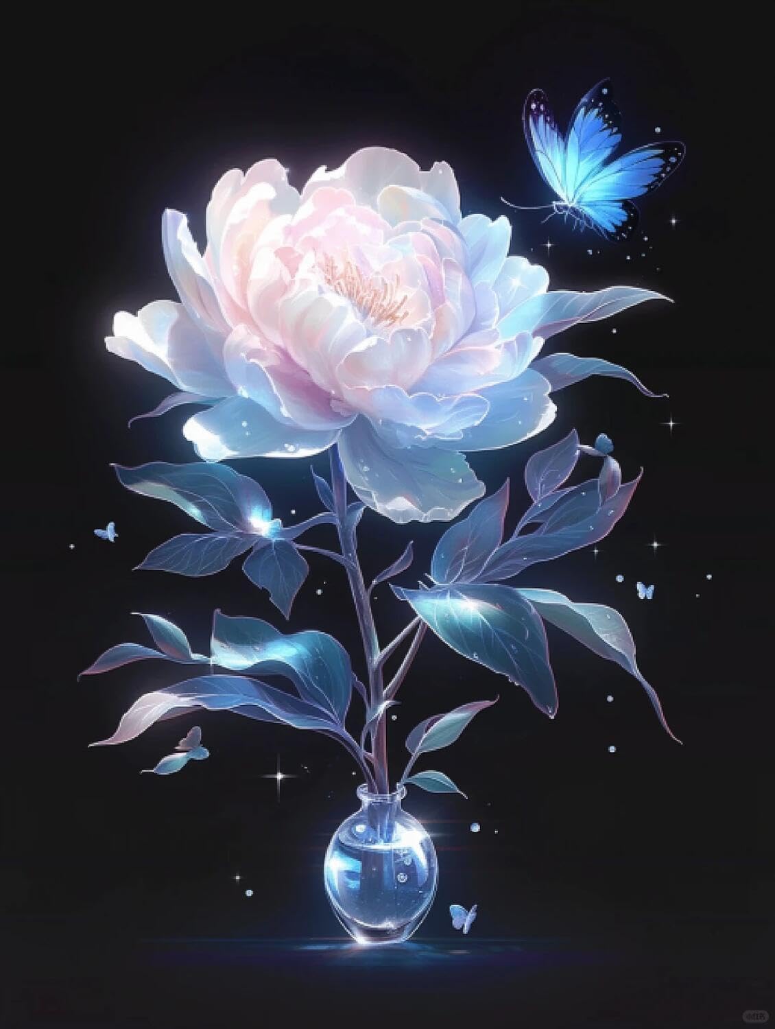 Rqwybcaxn Seed Bead Embroidery Kits Peonies and Butterflies 40x50cm