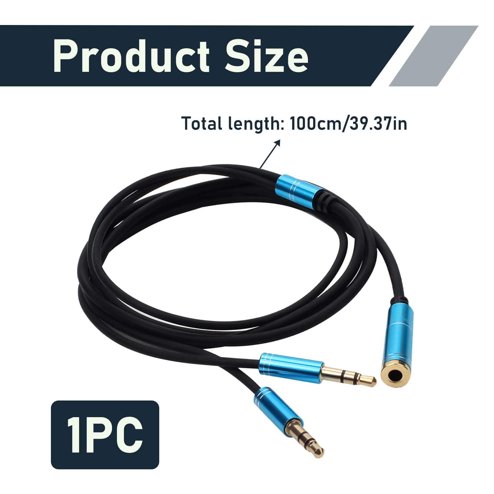 Adattatore Splitter Per Cuffie 3,5 Mm TRRS A Doppia Femmina – Cavo A Y Per Microfono E Audio – Jack Intrecciato Per PC, PS4/5, Smartphone