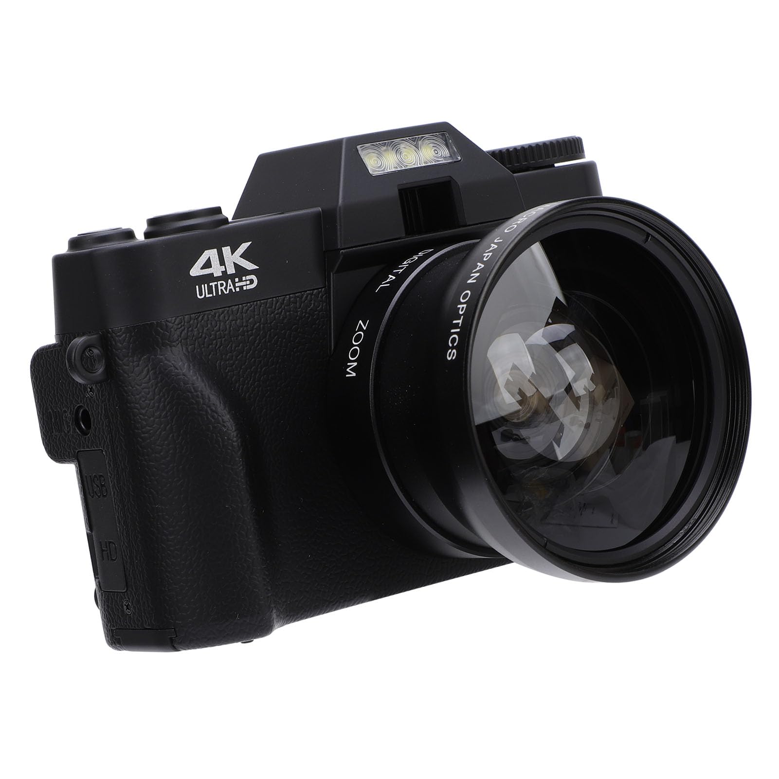 Cyfrowy Aparat Fotograficzny 4K, 56 MP 270 z Odchylanym Ekranem i 16-krotnym Zoomem Kompaktowy Aparat z Akumulatorem i Obiektywem Szerokokątnym, Czarny