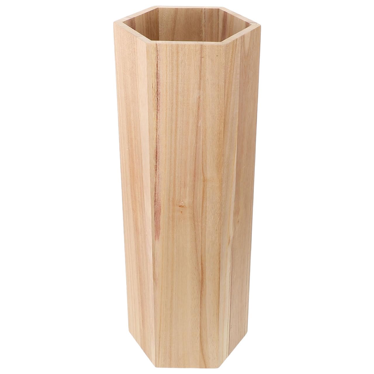 HOLIDYOYO 19inch Wooden Umbrella Stand - Hexagon Storage Holder for Umbrellas Canes - Indoor and Outdoor Use - Stylish and Modern Organizer for Entryways