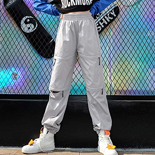 LISTHA Reflective Cargo Pants Women Overalls Street Shot High Waist Trousers - Thumbnail 6