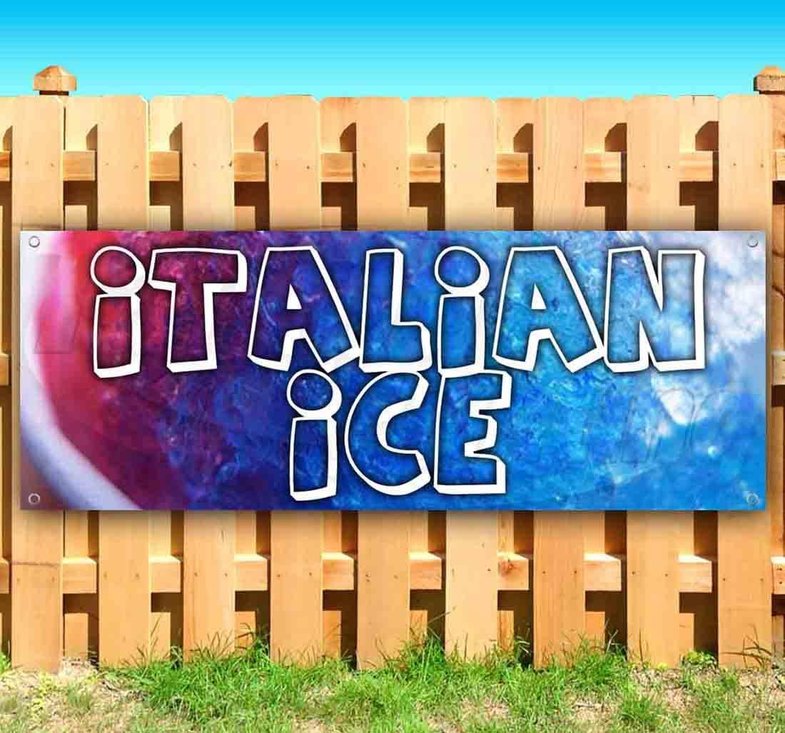 Italian Ice Banner 13 oz | Non-Fabric | Heavy-Duty Vinyl Single-Sided with Metal Grommets